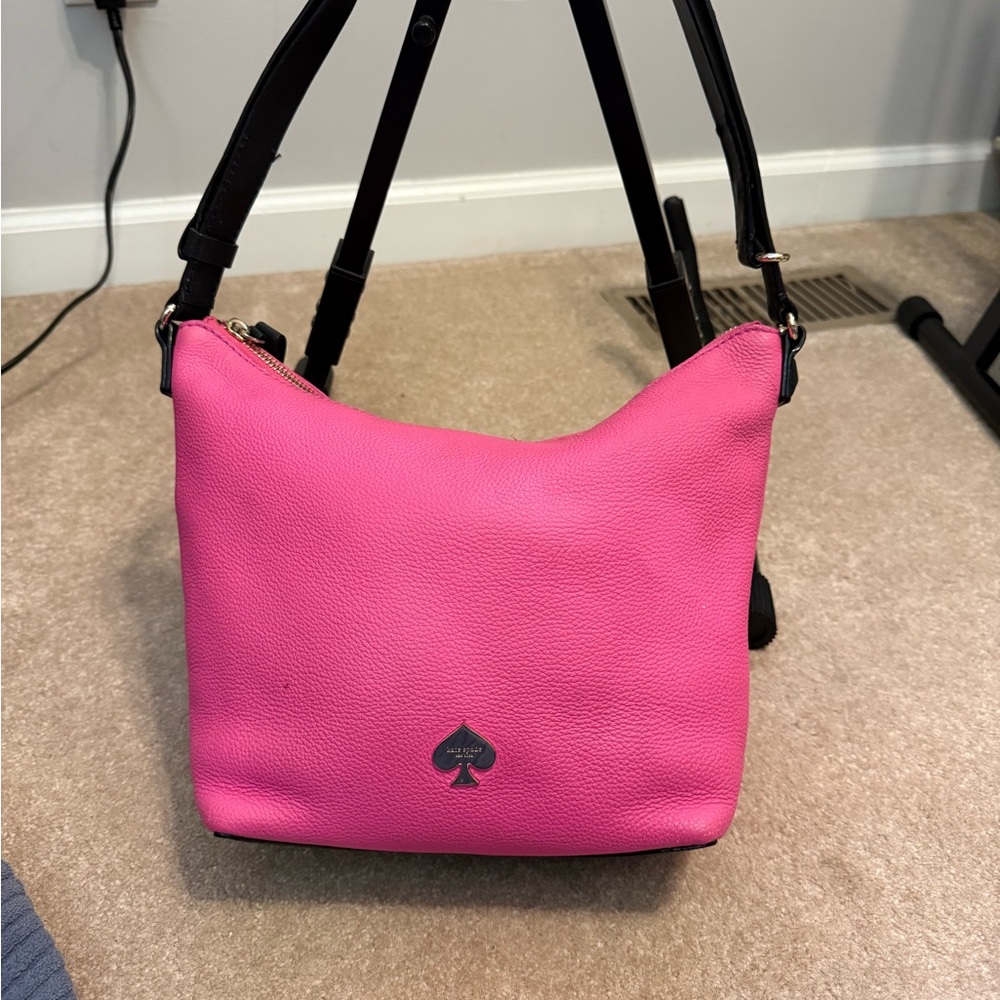 Kate Spade New York Leroy Street Viviennebag bright pink pebbled leather 2 Way